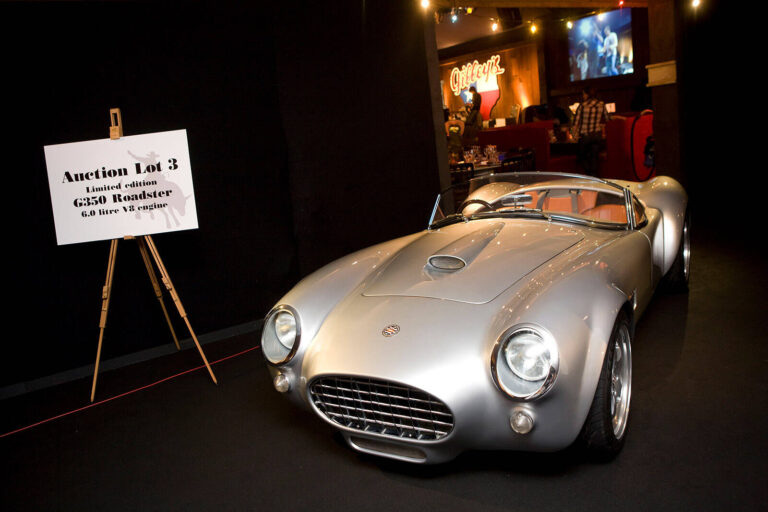luxury car auction lot at British Red Cross London Ball Honkey Tonk Blues country music themed fundraising event