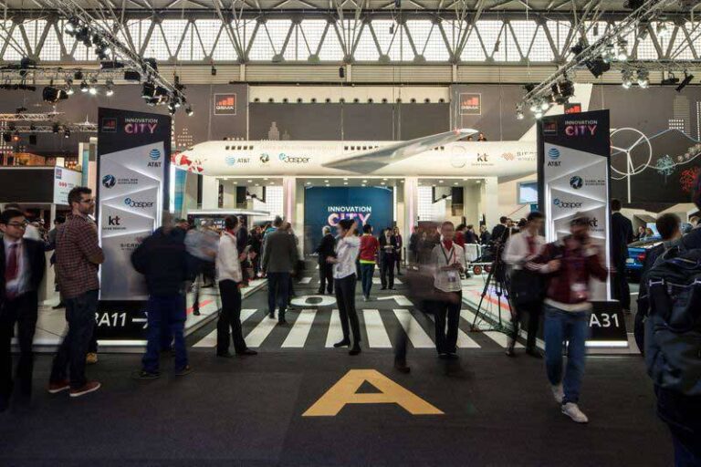 Innovation City exhibition floor at Mobile World Congress by George P. Johnson