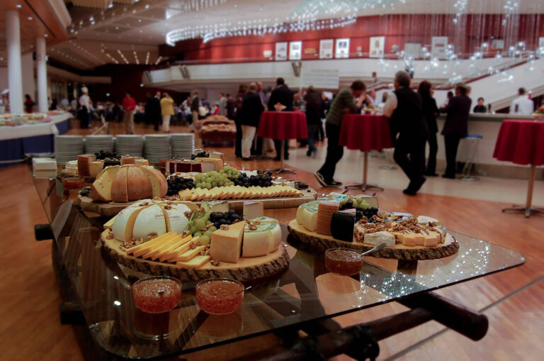 corporate event buffet lunch tables