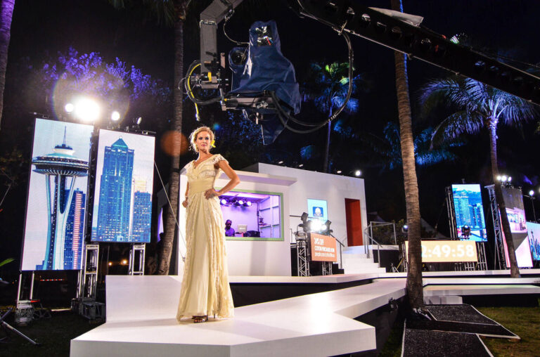model on catwalk for the Cotton 24hr Runway Show experiential marketing event