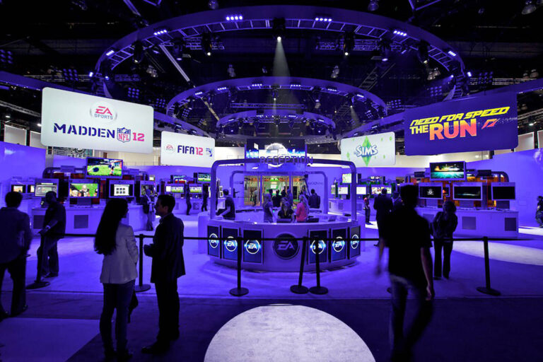 exhibition stands at Electronic Arts at E3 event