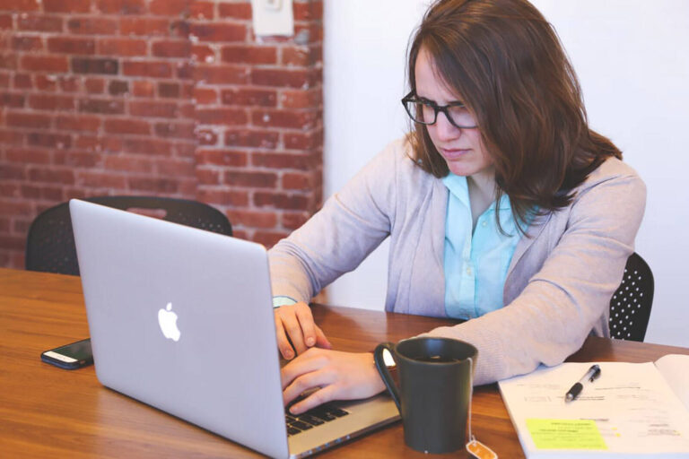 event planner with laptop