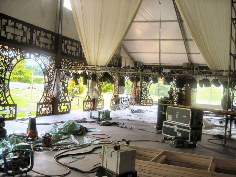 Event set up / build for Elton John's White Tie & Tiara Ball
