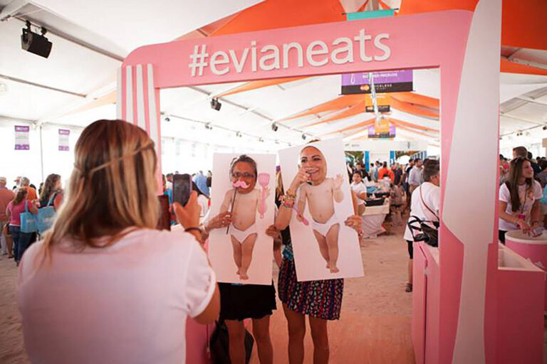 Photobooth at Evian Eats experiential marketing event at South Beach Wine & Food Festival, Miami