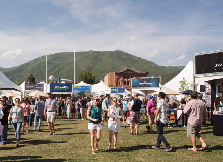 Food stalls at Food & Wine Classic food festival, Aspen