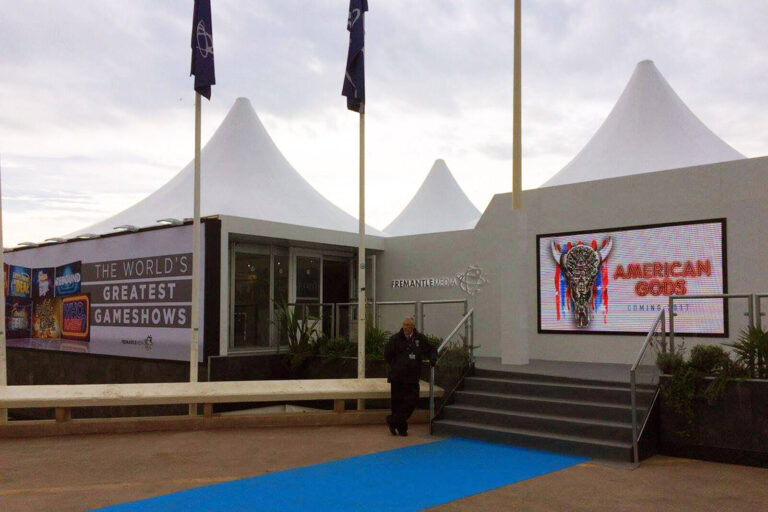 The FremantleMedia stand / tent at MIPCOM 2016, Cannes, France