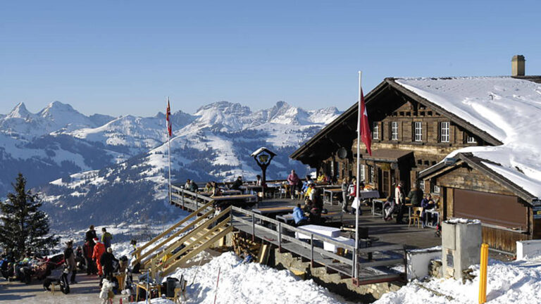Swiss mountain restaurant in G'Staad