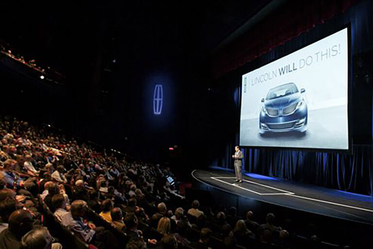Stage presentation at Lincoln Dealer Experience event by George P. Johnson