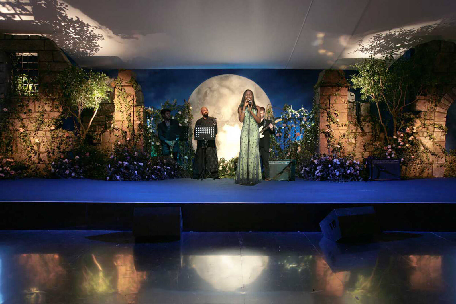 Singer Gina West performs at 'The Secret Garden' event for The British Red Cross Ball produced by Matt James of Leftfield Productions