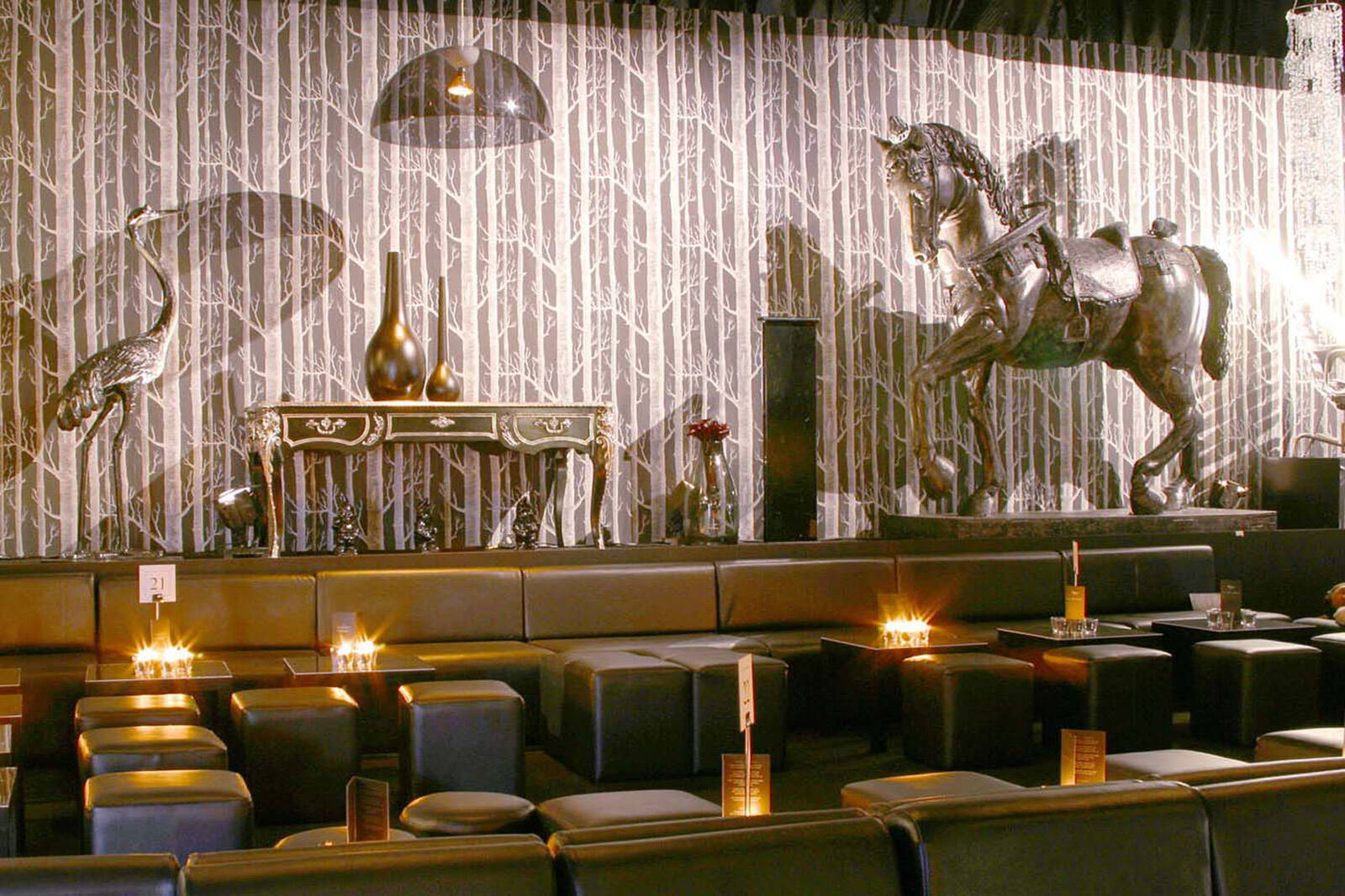 silver and black interiors at La Fete Noir for Chopard at the Cannes Film Festival produced by Matt James of Leftfield Productions