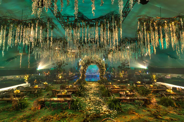 Twilight Breaking Dawn Part 1 movie premiere after party forest theme and decor in a tent